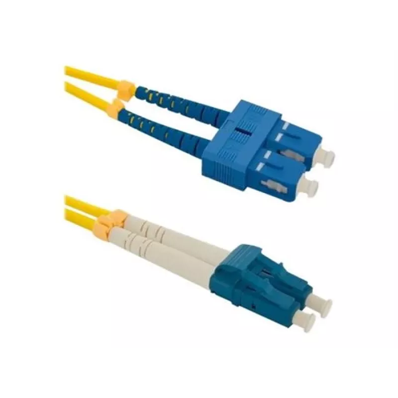 Qoltec - patch cable - Single-mode SC/UPC (M) to Single-mode LC/UPC (M) - 1 M - fibre optic - Duplex - 9 / 125 micrometres - G.652D -