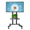 Maclean MC-739 professional TV trolley stand on wheels, 32-65 inch (165.1 cm), max 40 kg, VESA up to 400x600, Black