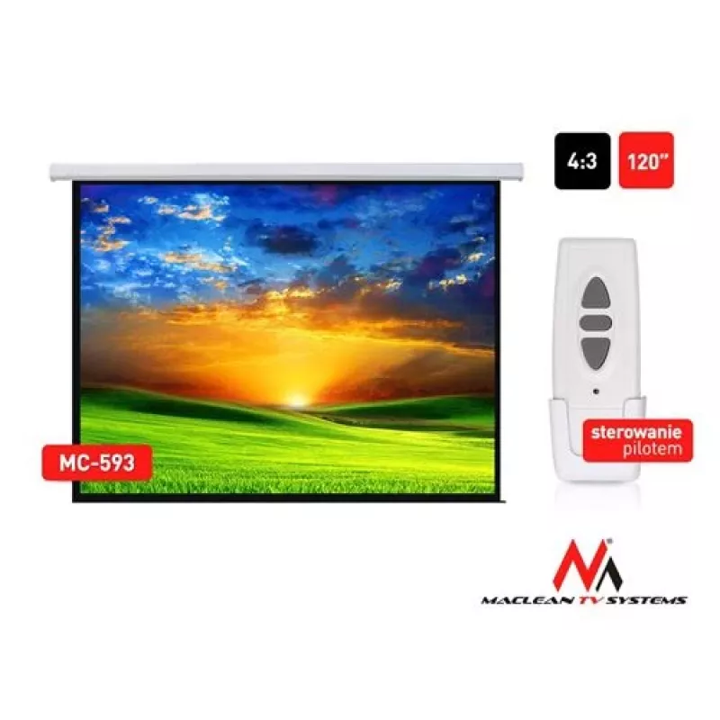 electric projection screen Maclean MC-593 remote-controlled 120 4:3 240x180