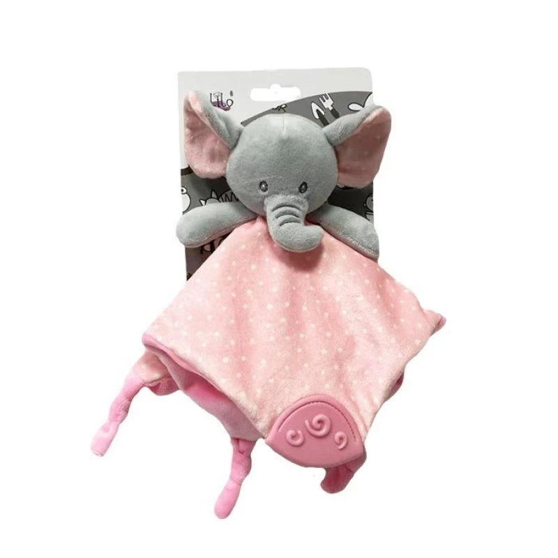 Plush toy TULILO Milly pink elephant 25 x 25 cm, soft stuffed animal for babies