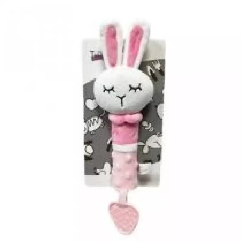 Soft plush sound toy TULILO Bunny 17 cm — cuddly rattle for infants and toddlers