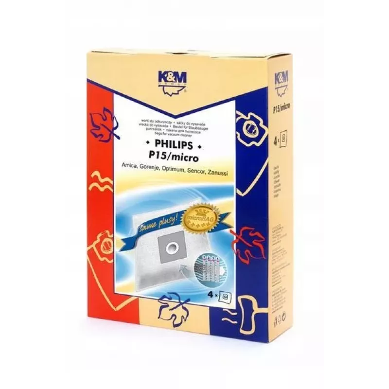 Vacuum bags km KM-P15 — 4 pcs, microfilter-compatible vacuum cleaner bags