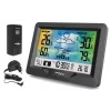 Hygrometer Thermometer GreenBlue GB540 — indoor 0–50°C / outdoor -20–65°C, DCF clock, outdoor sensor 60 m, black
