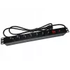 Alantec PZ071U power extension 1.8 m 7 AC outlet Indoor Black