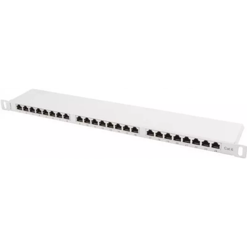 Lanberg PPS6-0024-S 24-Port Cat.6 Shielded Patch Panel 0.5U 19 inch Rack Mount Grey