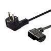 Power cable SAVIO CL-116 — 1.8 m, Black, angled power plug Type C to angled IEC C13, 3-core 0.5 mm²