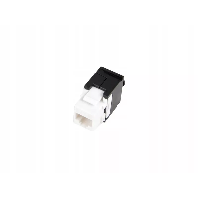 Keystone jack A-LAN MKB-U6-1 — RJ45 U/UTP Cat6, 22/26 AWG, black/white ABS housing