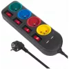 Power strip MACLEAN MCE229B — 4 AC sockets, 2× USB-A, 1.5 m cable, 10 A, Type F, indoor, black