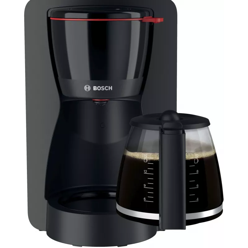 Drip coffee maker Bosch TKA2M113, 1.25 L water tank, 15 cups, black