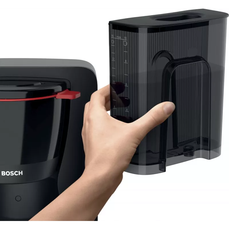 Drip coffee maker Bosch TKA2M113, 1.25 L water tank, 15 cups, black