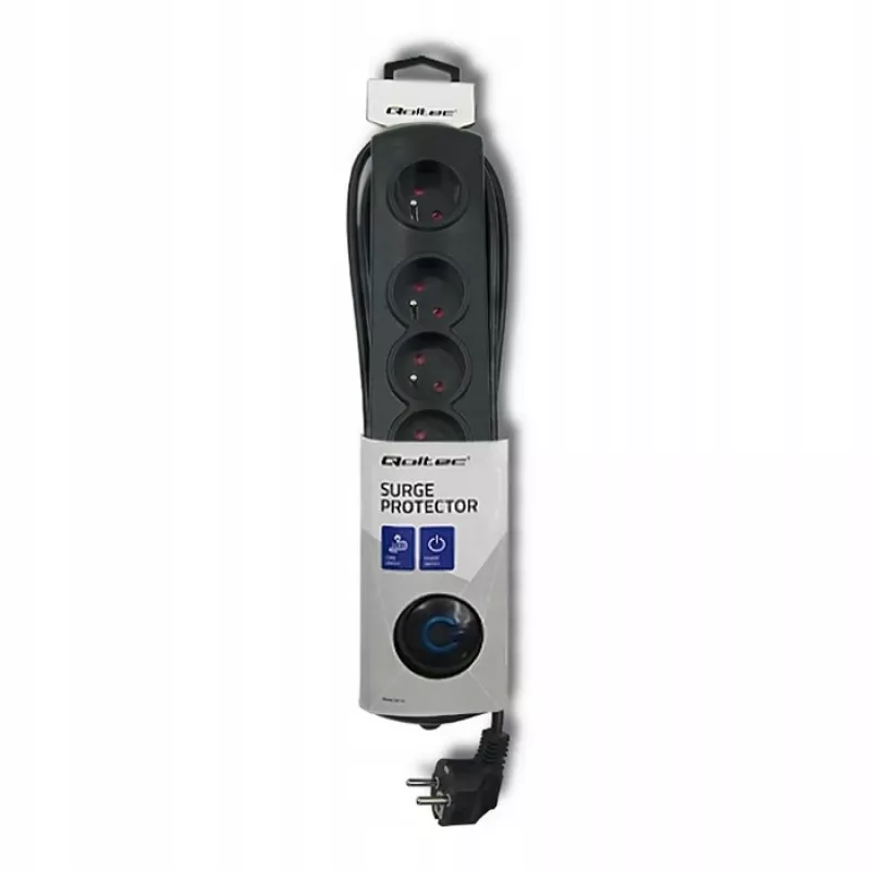 Surge Protector Qoltec 50269 Black 5 AC Outlets 230V