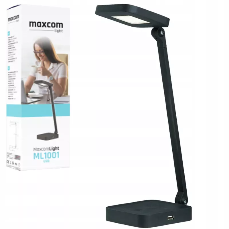 USB Table Lamp MaxCom ML1001 SMD LED Module Black