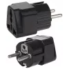 Power Plug Adapter Maclean MCE155 NEMA 5-15P Type E FR Black
