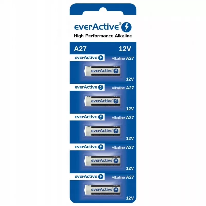 Rechargeable battery pack everActive 27A5BL, alkaline 12 V, cylindrical, 5 pcs, 27.3 × 7.62 mm