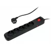 Power strip ARMAC R5 — 5 outlets, surge protection, 3 m cable, black