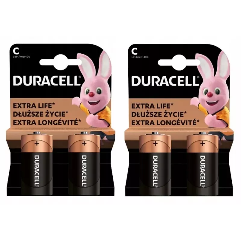 (C X 4pc) Duracell AA, AAA, D, C, 2032, 9V (LR14 LR20 6LR61 CR2032 Variety) Batteries