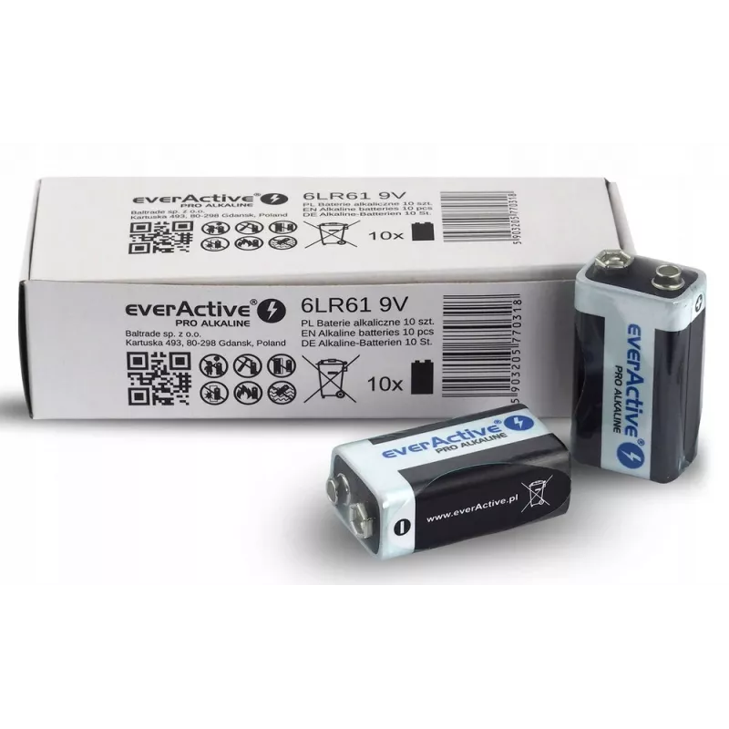Battery Alkaiczna EverActive Pro Alkaline 6LR61 9V