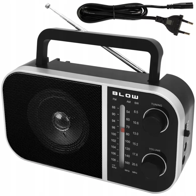 Portable analog radio BLOW RA6 AM/FM – battery-powered AM and FM reception, headphone jack