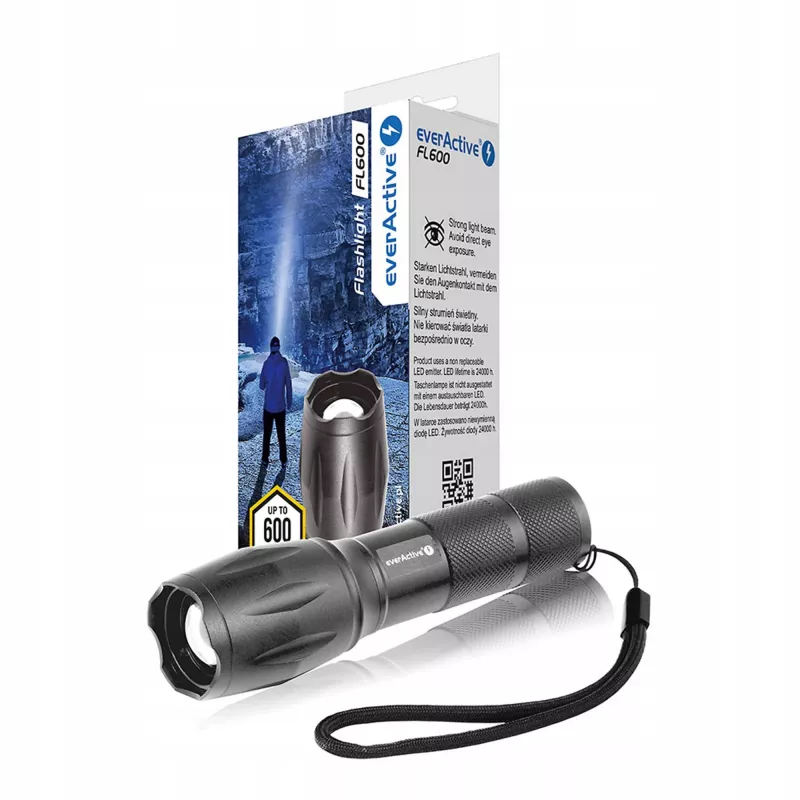 everActive FL600 LED flashlight, 600 lm, CREE XM-L2, 18650 / 3x AAA