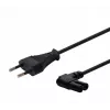 Power cable SAVIO CL-144, 3 m, angled 2-pin to IEC Type E connector, black
