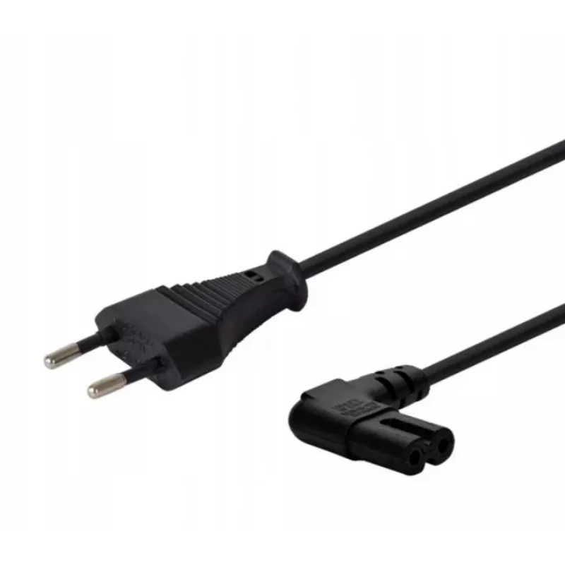 Power cable SAVIO CL-144, 3 m, angled 2-pin to IEC Type E connector, black