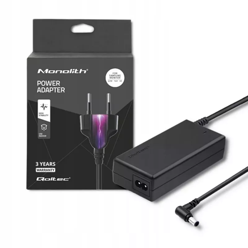 Mobile device charger QOLTEC 51773, 42W, 14V 3A, input 220–240V 50/60Hz, black, 1.19m cable
