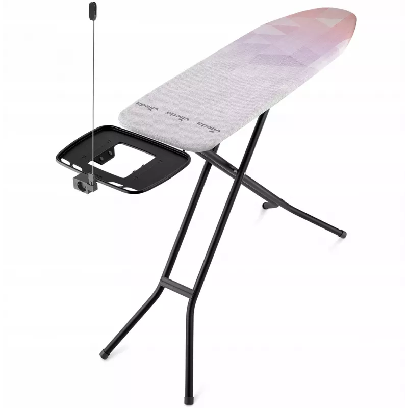 Full-size ironing board VILEDA Dimond Plus 173270 — 1200×380 mm, adjustable height 77–97 cm, cotton cover, steel legs, iron rest