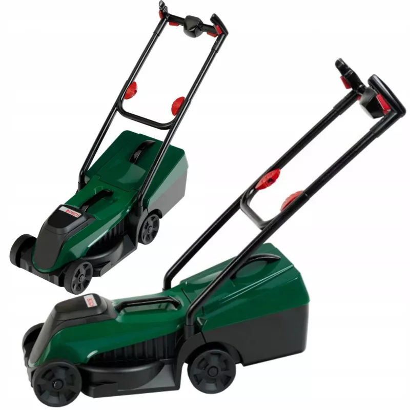 KLEIN 2780 Bosch Rotak Toy Lawn Mower Playset, 32 cm Cutting Width, Red/Black, Realistic Engine Sound, for Ages 3+