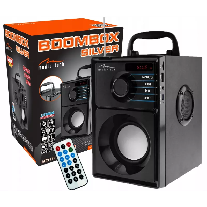 Wireless speaker MEDIA-TECH MT3179, 20W (RMS 15W), Bluetooth 5.1, FM, MicroSD, USB, AUX, Li-Ion, 6 h, wooden housing