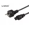 Power cable SAVIO CL-67 1.2 m H03VV-F 3×0.75 mm² IEC C to CEE7/7 black