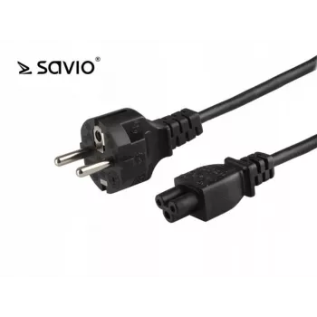 Power cable SAVIO CL-67 1.2 m H03VV-F 3×0.75 mm² IEC C to CEE7/7 black