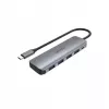 USB hub Unitek P5+ — 5 ports (4 × USB 3.2 Gen 2 Type-A), USB 3.2 Gen 1 host, 5 Gbit/s, 10 W PD, aluminium, grey