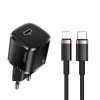 usams Phone Charger 1x USB-C T36 + Lightning PD — compact PD charger with USB-C and Lightning