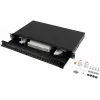 Lanberg 19 inch 1U Sliding Fiber Optic Patch Panel 24xSC Simplex/24xLC Duplex Black with Accessories