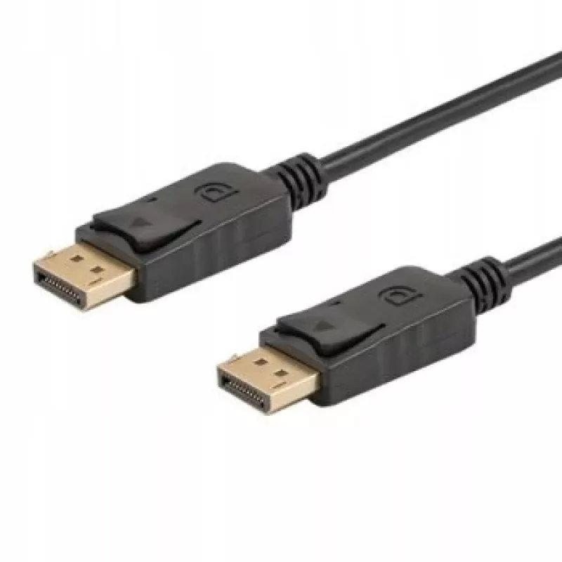 DisplayPort cable SAVIO CL-136, DisplayPort male–male, 2 m, DP 1.2, gold contacts, black