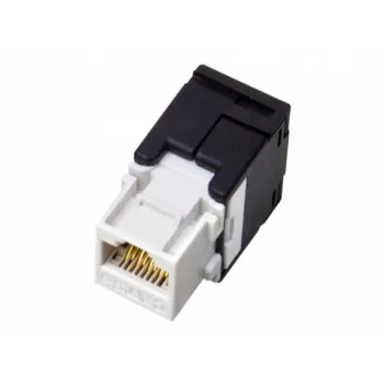 RJ45 Wire Connector Alantec MB001, straight female, gold-plated contacts, AWG 22/24, 568 A, thermoplastic, black/white