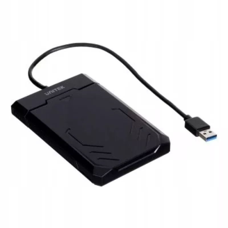 HDD/SSD enclosure Unitek Y-3036, 2.5 inch SATA III, USB 3.2 Gen 1 (5 Gbit/s), UASP, integrated USB-A cable, black