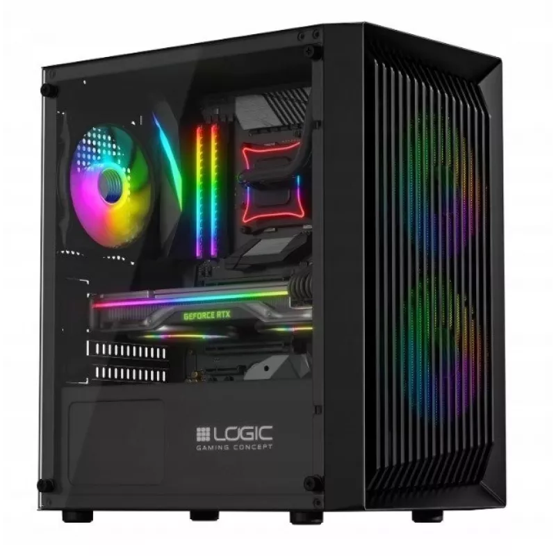 Logic Atos ARGB Mini USB 3.0 Micro Tower Case, Black (AM-ATOS-10-0000000-0002)