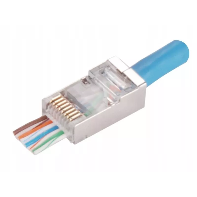 RJ45 STP Cat.5e straight-through plug Alantec WT116 pack of 100, shielded connector for 8P8C cables