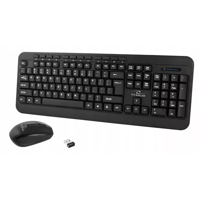 Wireless keyboard and mouse set ESPERANZA Akron TK109 2.4 GHz, USB receiver, black