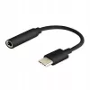 Cable gender changer SAVIO AK-35/B USB Type‑C (3.1) male to 3.5mm female, black