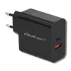 Power adapter QOLTEC 51716 — AC 220–240V to 20V 3A (63W), black, indoor universal charger