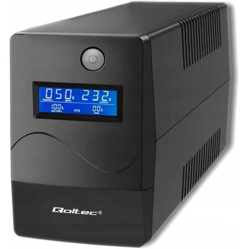 Qoltec Monolith uninterruptible power supply (UPS) Double-conversion (Online) 0.45 kVA 240 W 2 AC outlet(s)