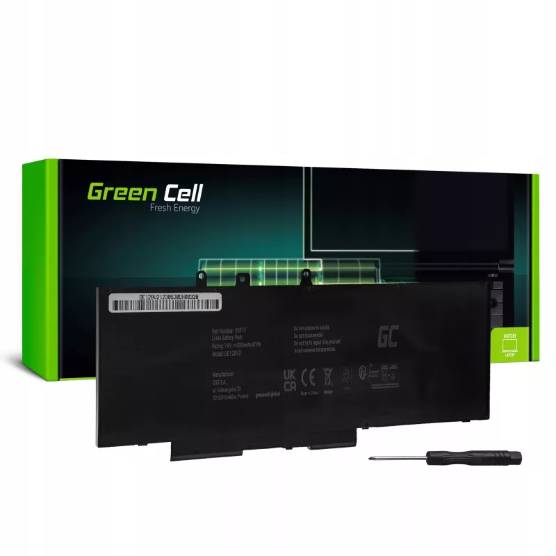 Green Cell GC-DE128V2 Laptop Battery 7.6 V 6000 MAh Dell Batteries
