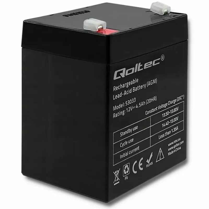 AGM Battery Qoltec 53033 4.5 Ah 15 V 65.5 A Motorcycle