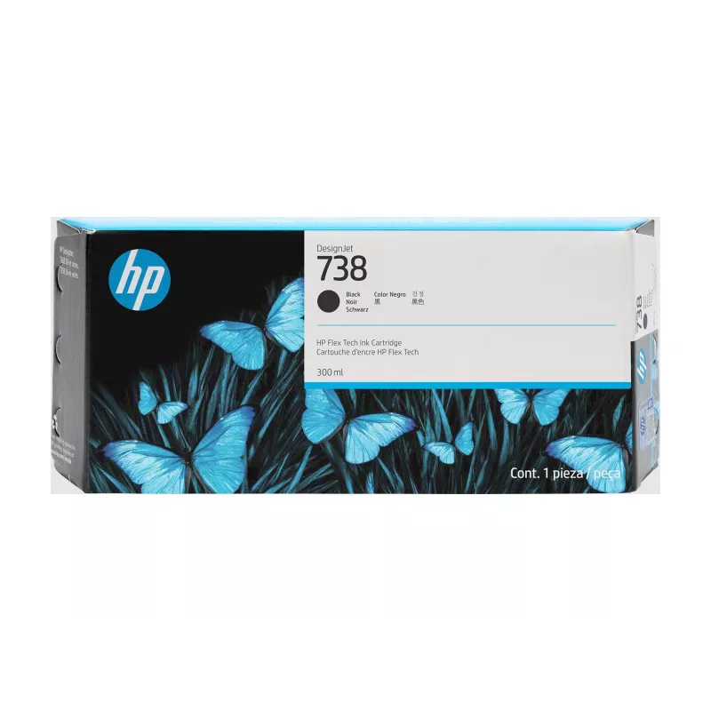 HP 738 300-ml Black DesignJet Ink Cartridge