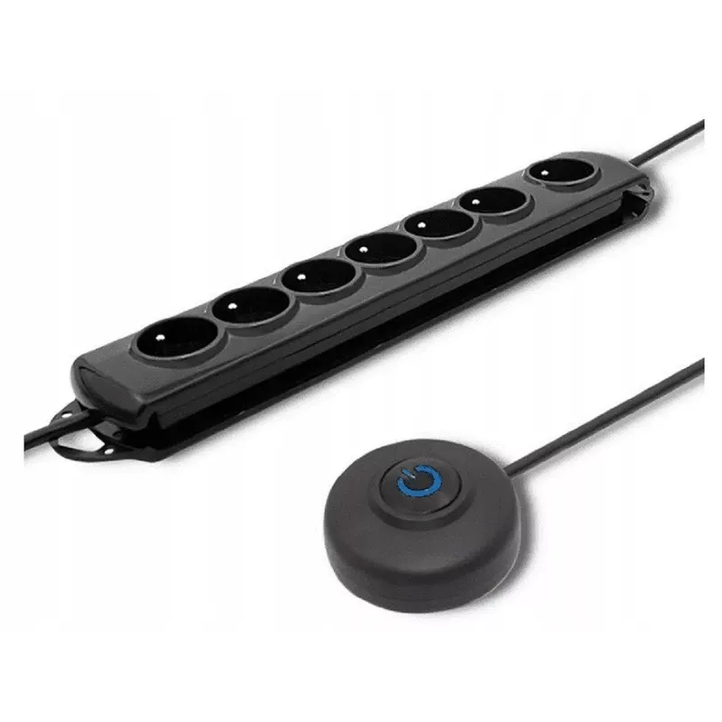 Surge Protector Qoltec 50171 Black 7 AC Outlets 230V 1.5m