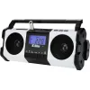 Portable radio Eltra MAJA — white, compact design, battery or mains powered