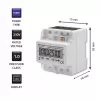 Three-phase electronic energy meter QOLTEC 50900 400V LCD 4P