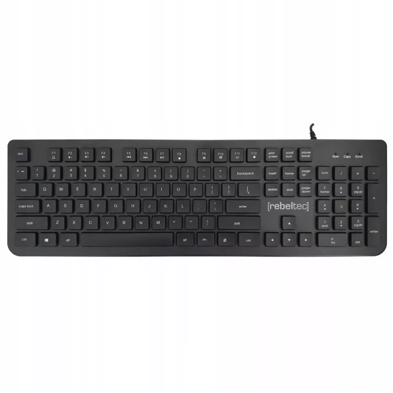 USB multimedia keyboard Rebeltec RBLKLA00042 — full size, black